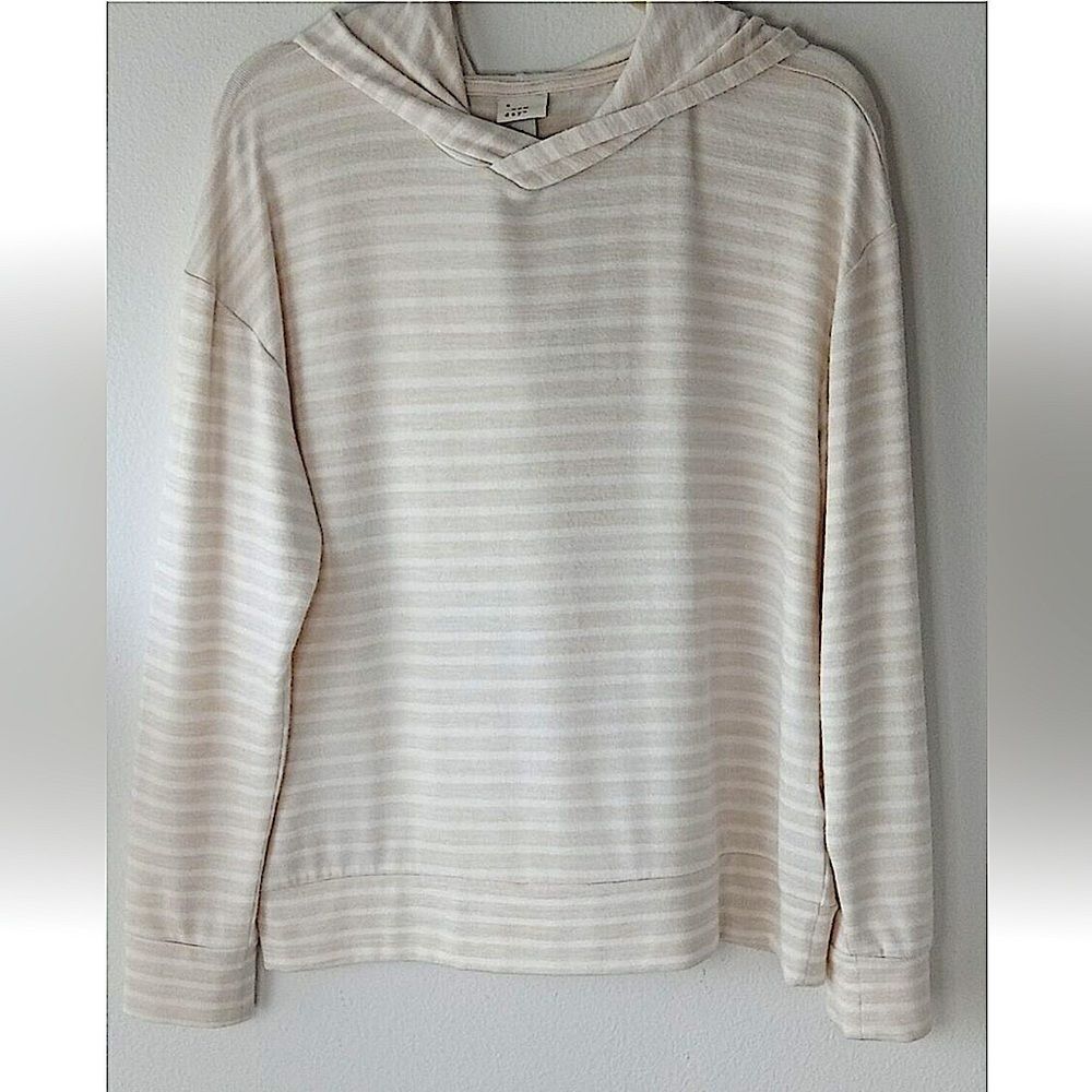 A New Day Cream Striped Hoodie